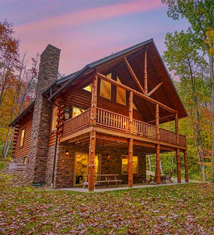 cabin with trees