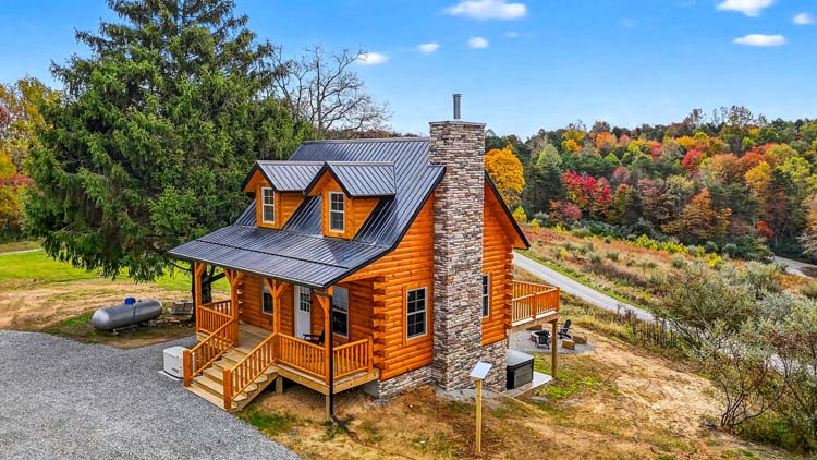 valley view cabin modern full bathroom with shower