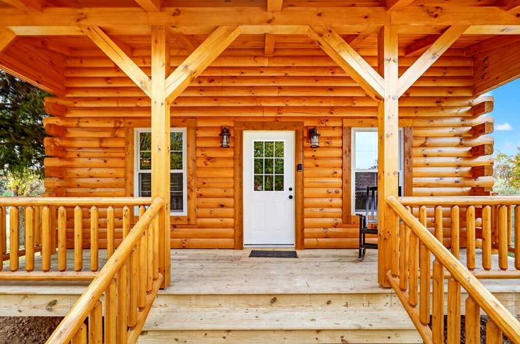 valley view cabin cabin porch at sunrise