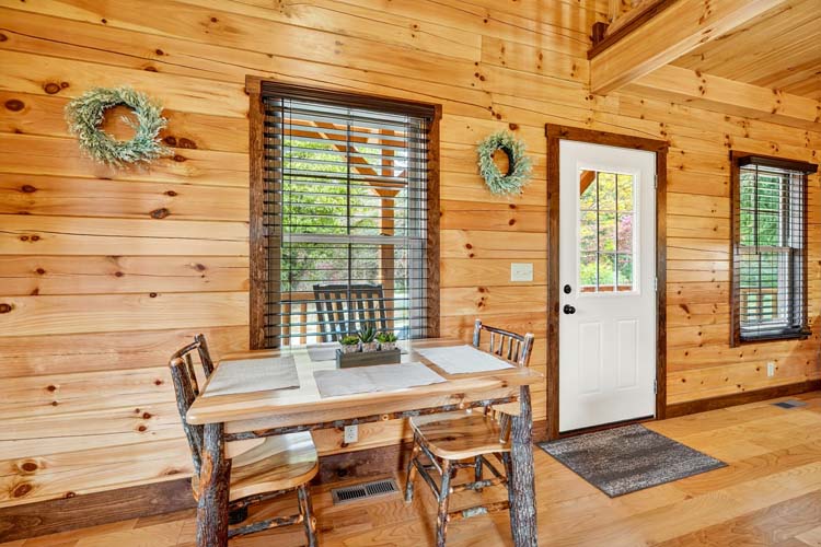 valley view cabin cabin porch at sunrise