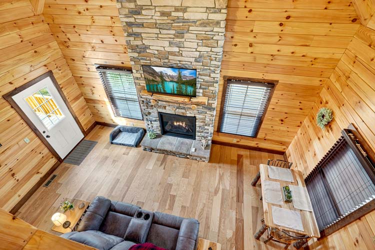 valley view cabin tranquil setting with forest backdrop