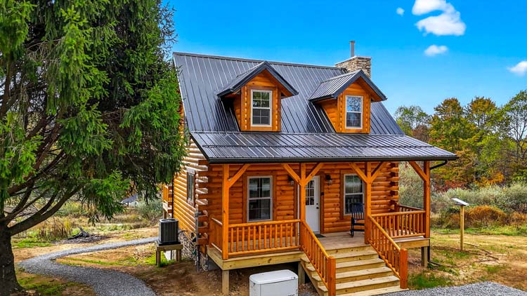 valley view cabin hot tub overlooking wooded hillside