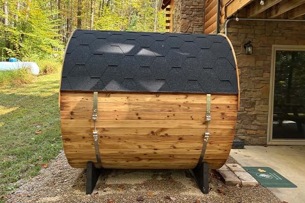 Hannah's Hideaway top of 6 person sauna