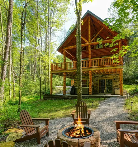 Hickory Hollow Cabin at Trickle Creek Hickory Haven Cabin in Hocking Hills woods